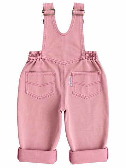 Pink cotton overalls for children – Josie Pink