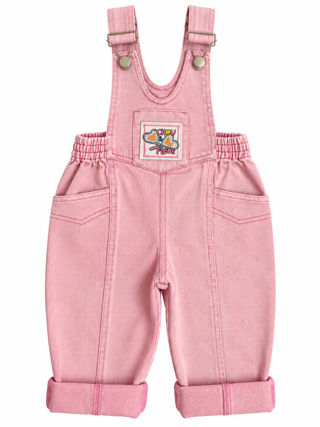 Pink cotton overalls for children – Josie Pink