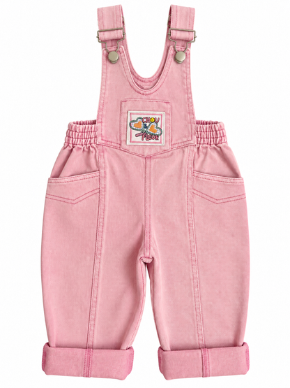 Pink cotton overalls for children – Josie Pink